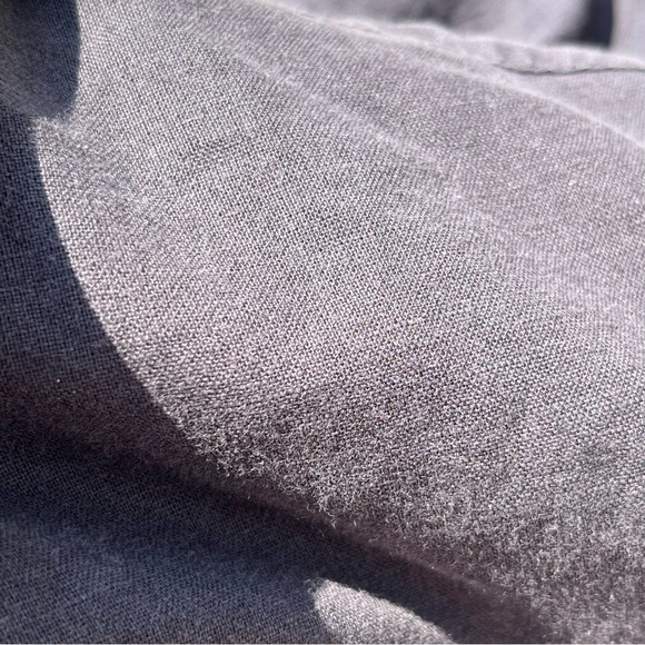 Stafford Linen Blend Relaxed Fit Black Button Up Short Sleeve Shirt XLT - Picture 6 of 10